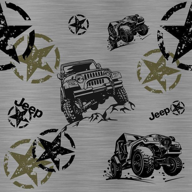 CANEVAS / Jeep armée (MOTIF 2PO) - La Fabrique du Tissu - Canevas imprimé