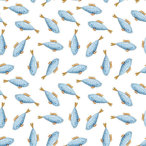 DBP / Les petit poissons bleu - La Fabrique du Tissu - DBP imprimé