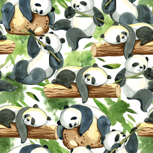 MINKY / Panda sur une branche - La Fabrique du Tissu - Minky imprimé